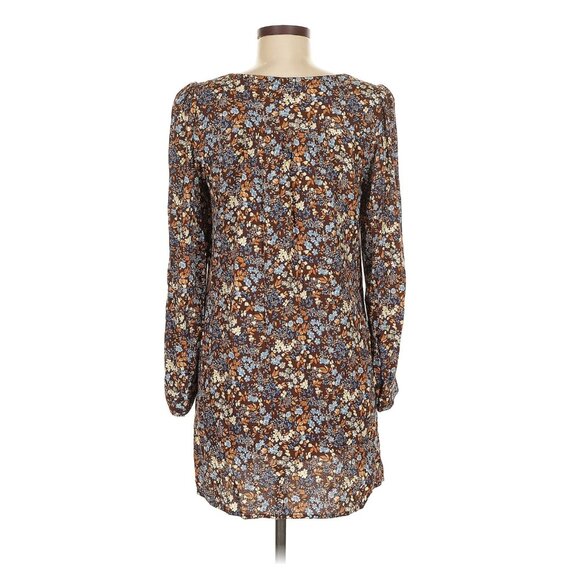 Reformation Blake Mini Dress – Brown Blue Floral, Size M - Picture 5 of 8
